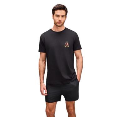 Imagem de Camiseta Estampada Escudo Cruz Malta Reserva, G, Preto