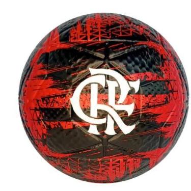 Imagem de Bola de futebol pvc / pu numero 5 vermelho/preta flamengo - futebol e 