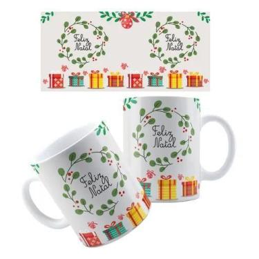Imagem de Xícara Caneca Personalizada de Porcelana Cerâmica  Natalina Feliz Nata