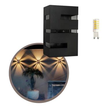 Imagem de 2X 1 Arandela Massuia Frisada Externa Interna + Lâmpada