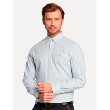 Imagem de Camisa Tommy Hilfiger Masculina Regular Core Oxford Azul Claro, XL/GG