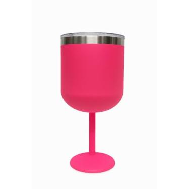 Imagem de Taça Térmica de Aço Inox 510ml com Pé Alto Isotérmica, 304 Inox, Bebidas Quentes e Frias(Pink)