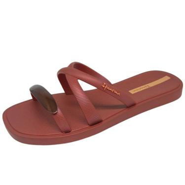 Imagem de Chinelo Feminino Slide Rasteira Pedraria Metal Chic Ipanema