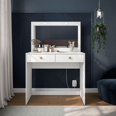 Imagem de Penteadeira Politorno Valence Com Led 2 Gavetas Branco