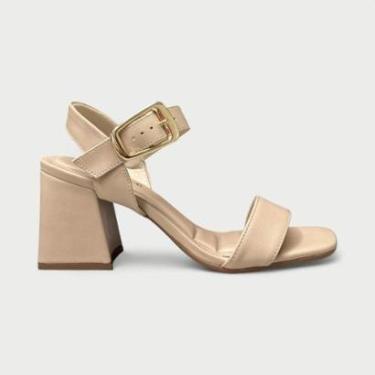 Imagem de Sandália Bebecê Salto Bloco Médio Nude-Feminino