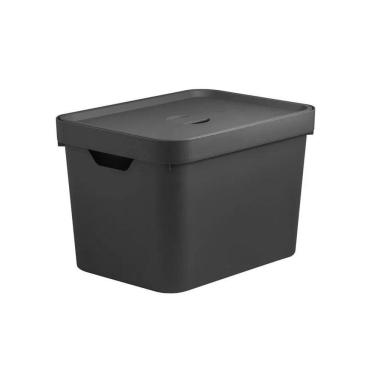 Imagem de Caixa Organizadora Cube Média 18 Litros Preto Brinquedos Top