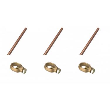 Imagem de Kit 03 Und Haste E Conector Aterramento Cerca Eletrica Rural Zebu