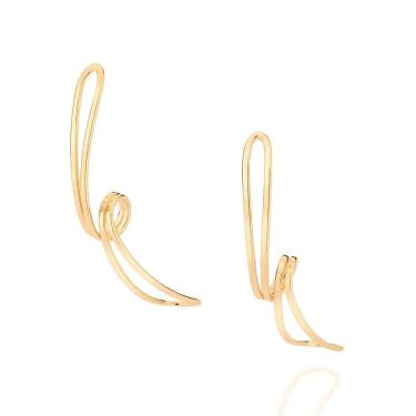 Imagem de Brinco Rommanel Aro Duplo Torcido Folheado A Ouro