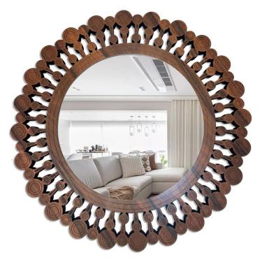 Imagem de Espelho Decorativo Moldura Madeira Pegui Quebec 85 Cm