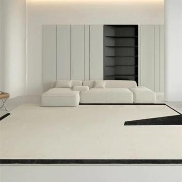 Imagem de Tapete minimalista para sala de estar, abstrato, geométrico, decorativo, macio, confortável, para quarto, fácil de cuidar, para mesa de centro (160 x 200 cm (62 x 78 pol.)/jds-250725001254)