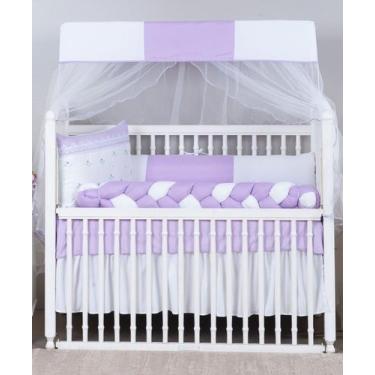 Imagem de kit de berço americano 412 flores 9 peças modelo meia trança - remi en