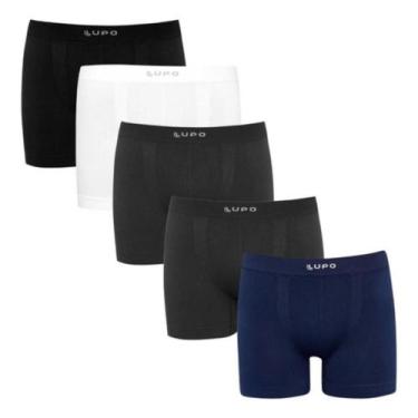 Imagem de Kit 5 Cueca Boxer Masculina Micromodal Lupo Original, Sortido 3, G