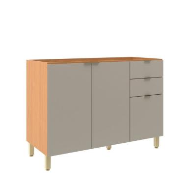 Imagem de Balcão Pia 120cm 3 Portas 2 Gavetas Karine Ii Angelin/Nude