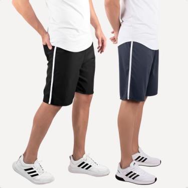 Imagem de Kit 2 Bermuda Masculina Short Tactel Academia Treino - Ben20, Preto, A