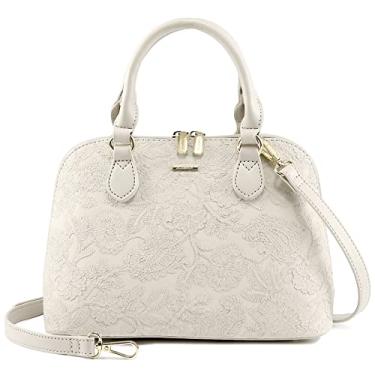 Imagem de LOVEVOOK Bolsa pequena bolsa transversal feminina moderna com alça superior bolsa moderna bolsa creme-Flower, Flor branca