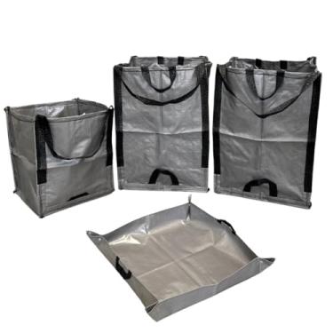 Imagem de DURASACK Sacolas e tapete de envasamento para uso pesado, 4 peças, carvão