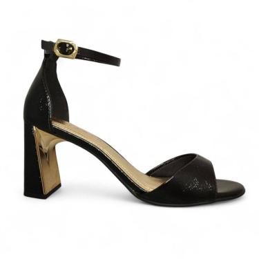 Imagem de Sandália Feminina Ramarim De Salto Dourado Social 2522203