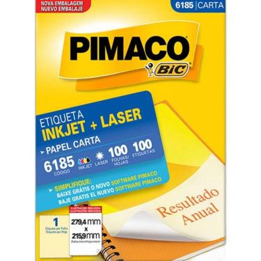 Imagem de Etiqueta Carta 6185 279,4x215,9 ink-jet/laser Pimaco 100Fls
