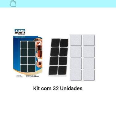 Imagem de Feltro Quadrado 22 Mm Branco C8 E Preto C24 Cartela C/32 Preta/Branca 
