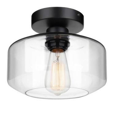 Imagem de Luz de teto MaxVolador Industrial Semi Flush Mount Clear Glass