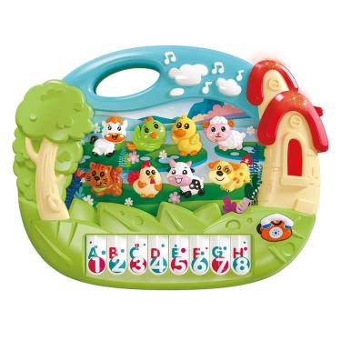 Imagem de Teclado Infantil Educativo e Musical Fazendinha Dm Toys 6899