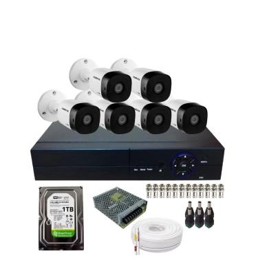 Imagem de Kit 6 Câmeras Intelbras 1120b Hd  Dvr 08 Canais Alta Performance Com Hd 1Tb Instalado