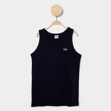 Imagem de Regata Infantil Nicoboco Básica Bathe Menino, Marinho, 8A