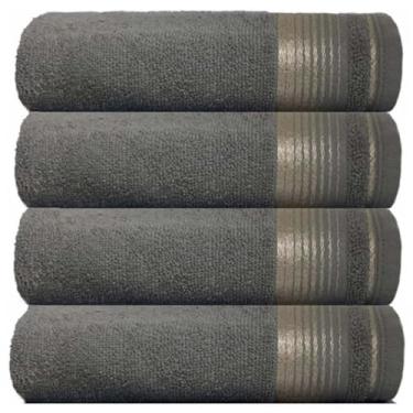 Imagem de KIT 4 Toalhas de Banho 75x150cm 100% Algodão Absorvente e Macia Hotel Academia Enxoval Adulto Premium (4- CINZA)