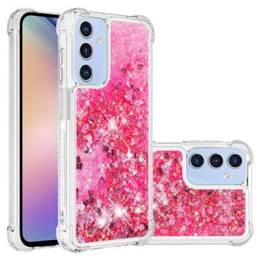 Imagem de Capa de telefone areia movediça com brilho líquido dinâmico para samsung galaxy a05 a05s 4g a15 5g capa de silicone, rosa claro, para galaxy a05