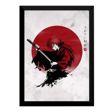 Imagem de Quadro Anime Samurai X Kenshin Arte Poster Moldurado