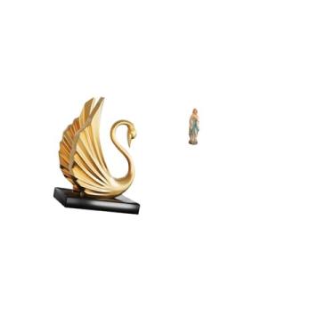 Imagem de Fenteer Estatueta de Cisne Da Virgem Maria, Coleção de Estátuas Decorativas de Arte Moderna, Escultura de Animal de Mesa para Sala de Estar, Armário, Escritór