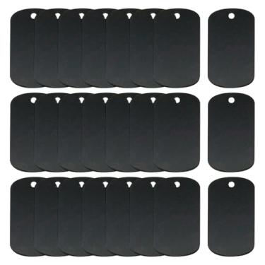 Imagem de 25 peças de etiquetas de nome de alumínio em branco, placas de metal estampadas, etiquetas para cães, gravação, chaveiro, placas em branco, etiquetas de dupla face, etiquetas de estampagem penduradas