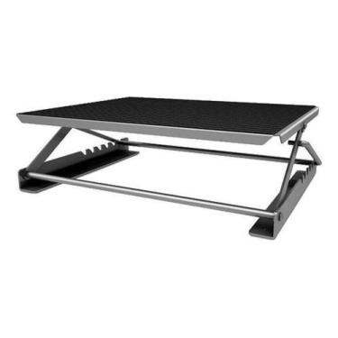 Imagem de Suporte Apoio Para Pés Ergonômico Com 6 Regulagens Preto Antiderrapant