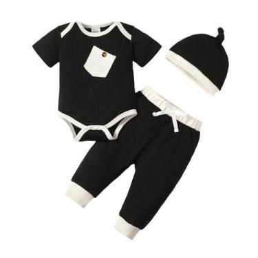 Imagem de Conjunto de roupas KIMI BEAR Newborn Baby Boy, 0-3 meses, algodão, 3 p