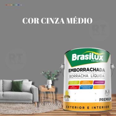 Imagem de Tinta Borracha Líquida Cinza 3.2l Premium Brasilux, CINZA MÉDIO
