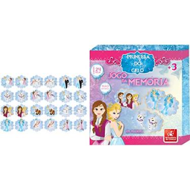 Imagem de Jogo da Memoria Princesa do Gelo 24 Peças Brincadeira de Criança