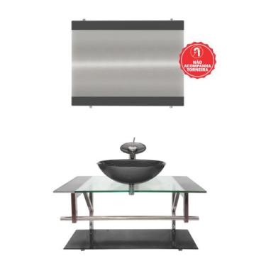 Imagem de Gabinete de Vidro 80cm para Banheiro Noruega - EKASA, Grafite