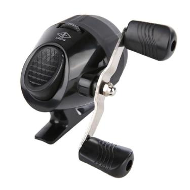 Imagem de Carretel de pesca portátil Spincast, carretel de dardo de arpão ao ar livre acessórios para arpão ao ar livre alvo de dardos para amantes de pesca, iniciantes (preto)