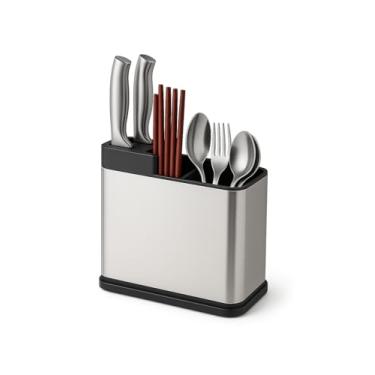 Imagem de Escorredor de Talheres e Facas Inox com Drenagem – Organizador Compacto de Pia Cozinha Limpa e Moderna com Design Premium