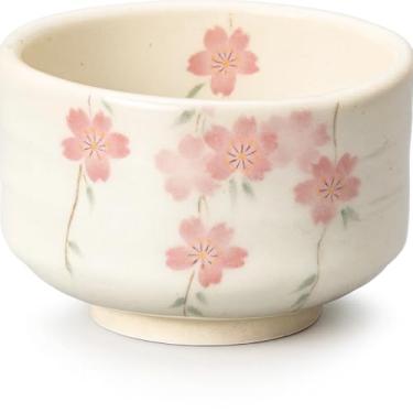Imagem de JapanBargain, Tigela Matcha de Porcelana Japonesa, Chawan para Cerimônia de Chá Artesanal, Estilo Zen, Tigela de Batedor de Chá Verde, Feita no Japão por Artesãos Folclóricos, Branco Creme/Sakura