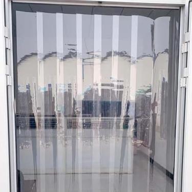Imagem de QHLTY 6 peças de cortina de plástico para porta, 198 cm de altura x 91 cm de largura, tiras de cortina de PVC lisas para andar em freezers, refrigeradores, portas de armazém, garagem, loja, estábulo