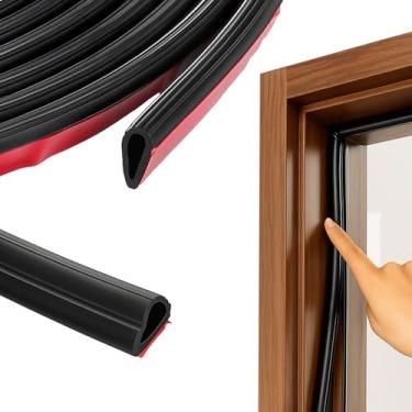 Imagem de Pangda Faixa de vedação de decapagem climática em forma de cunha de 6 metros para porta/janelas, vedação de borracha autoadesiva, enchimento de lacuna de porta para grande lacuna, isolamento acústico