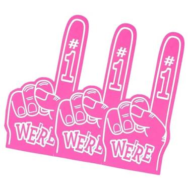 Imagem de Wonafa 3 peças de dedo de espuma gigante 45,7 cm Somos o número 1 dedos de espuma de espuma, dedos de espuma de líder de torcida para esportes torcer atletismo eventos esportivos locais jogos (3,