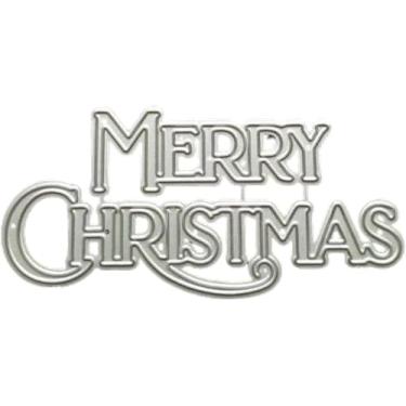 Imagem de Merry Christmas, moldes de corte de metal, para kit de confecção de cartões de Natal DIY, recortes de papel em relevo, estênceis de máquina de scrapbook, suprimentos de bolsos de armazenamento