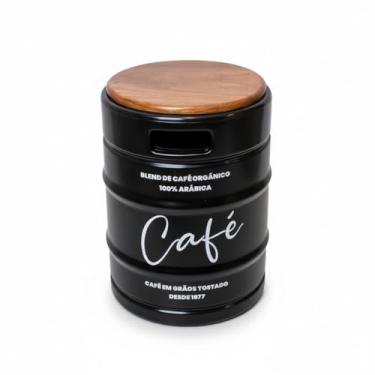 Imagem de Banqueta Barril de Café Tampo Madeira Para Decoração Externa