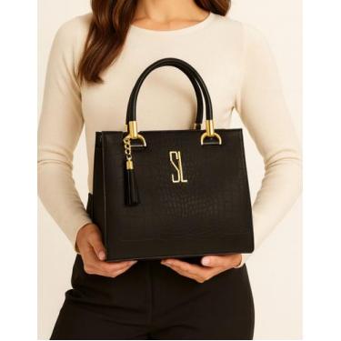 Imagem de Bolsa Castelo Croco Feminina Forrada Sintético Grande - Santa Lurdes, 