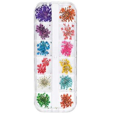 Imagem de ZAWELIYO Adesivo Decorativo de Unhas Com Flores Secas Naturais de 12 Cores para Manicure DIY, Ferramenta de Arte de Unhas de Girassol para Construtor, Decoração de de Gel para Mulheres (Manicure