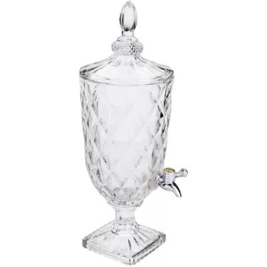 Imagem de Suqueira de Vidro 5 Litros Cristal Diamante com Torneira, Tampa e Suporte