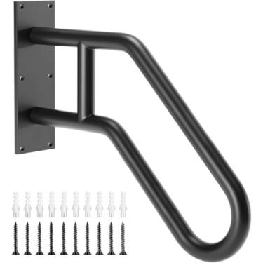 Imagem de Corrimãos para degraus externos, corrimão resistente para montagem na parede para 1 a 3 degraus, grade de aço inoxidável de 73 cm para ambientes externos e internos, garagem, varanda, quintal e