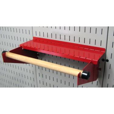 Imagem de Wall Control Suporte de toalha de papel Pegboard e conjunto de prateleira de haste de cavilha para Wall Control Pegboard e placa de ferramentas ranhurada - Vermelho